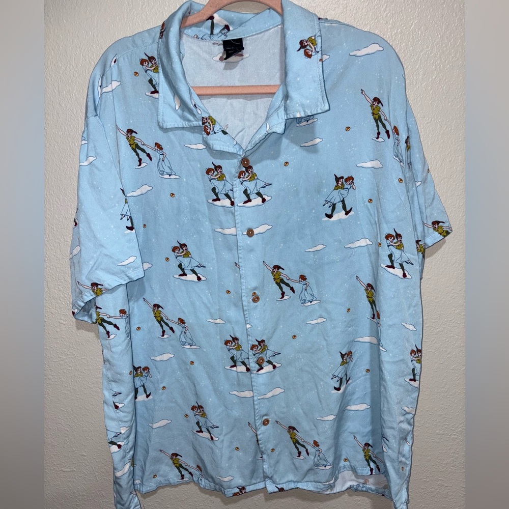 Disney Light Blue Men's Shirt with Character Print